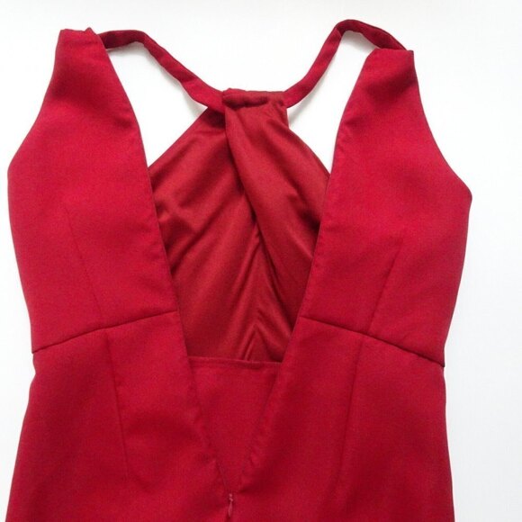 Lulu's Twist Halter Skater Mini Dress Sleeveless Cocktail Party Prom Maroon M - Picture 8 of 12